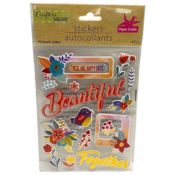 Crafters Square 16pc Happy Days Foil Stickers - Picture 1 of 2